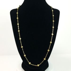 Italy 925 SS Sterling Silver 24K Gold Plated Beyonce Ariana Chain Necklace 22"